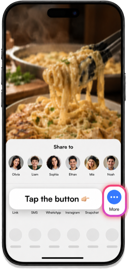 The share row with the More button highlighted